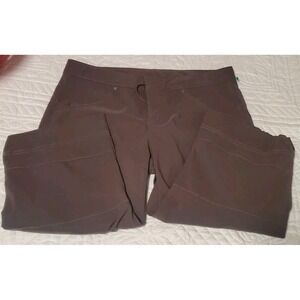 Athleta Commuter  Capri 819692 Brown Nylon Spandex Trail Hiking Pant Women's 8